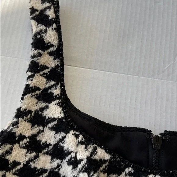 ANTONIO MELANI MACY DRESS WOOL BLEND SHEATH SLEEVELESS HOUNDSTOOTH SIZE 8 US - Picture 8 of 11